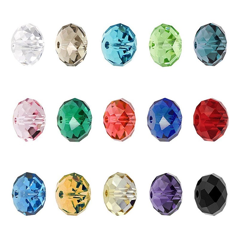 BEADNOVA 8mm Briolette Crystal Glass Beads Roundelle Crystal Beads(450pcs) - Image 1